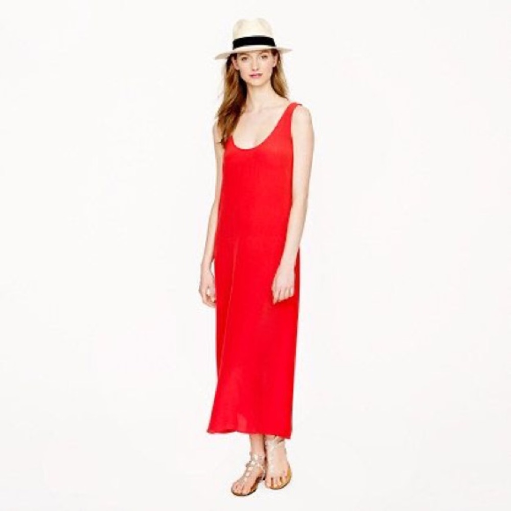 J Crew Silk Crepe Maxi Dress